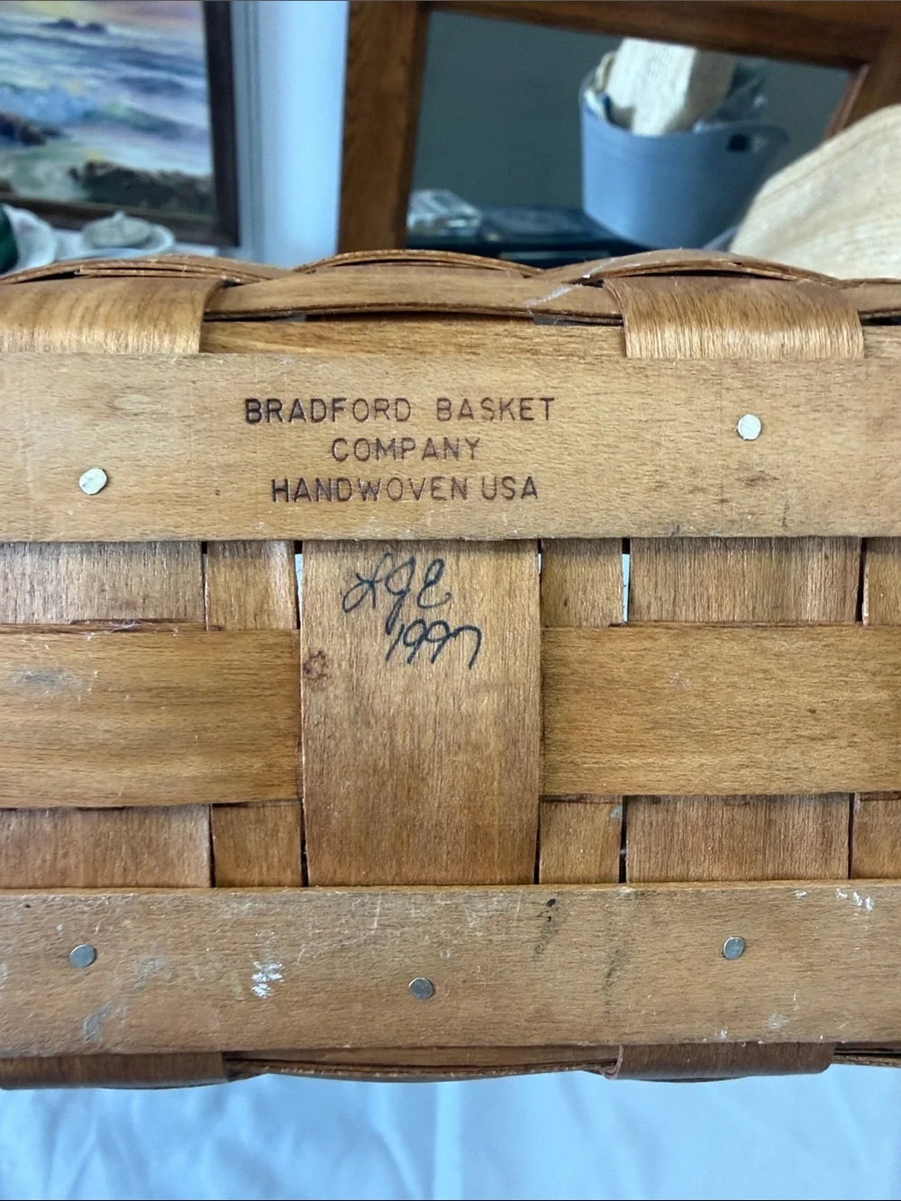 The Bradford Exchange Tan Basket with Brown and Red Accents